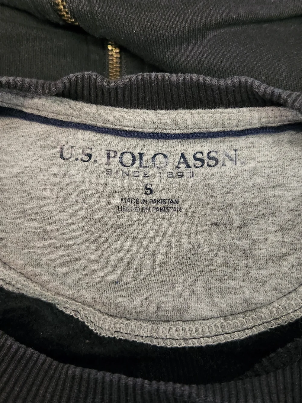 U.S. Polo Assn. Black Crewneck Sweatshirt with White Polo Logo